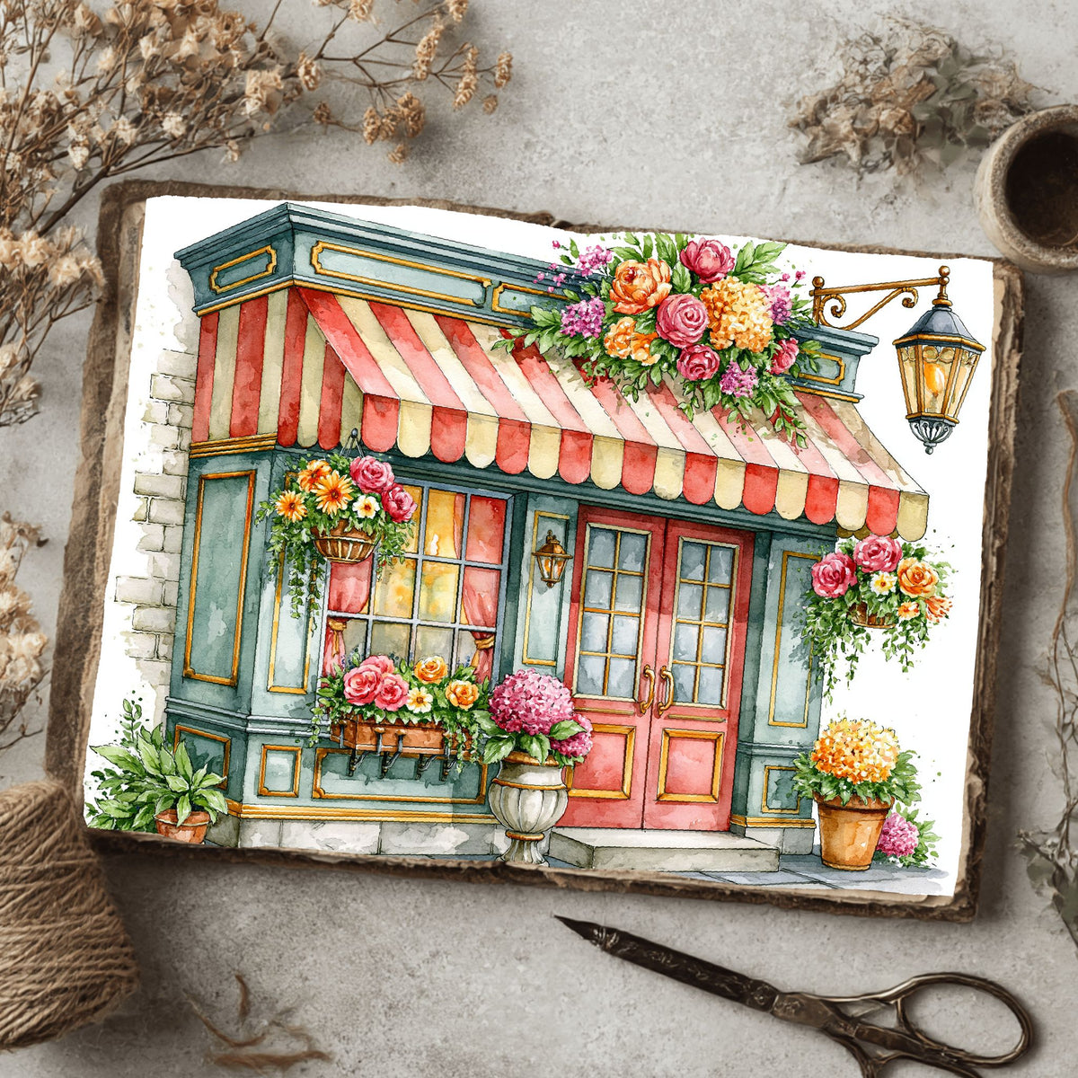 Romantic Parisian Cafe�� Watercolor