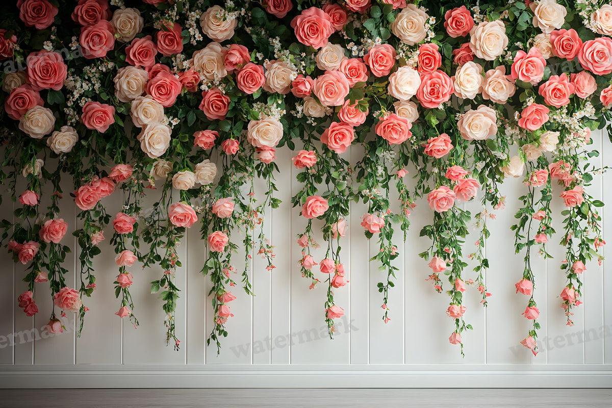 Romantic Rose Garden digital photo backdrop for photo editing, preview 3