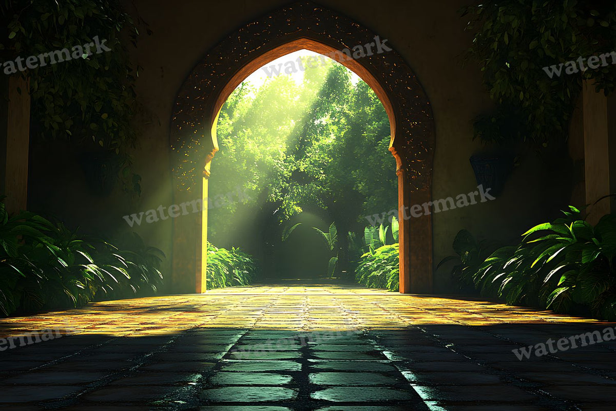 Royal Gold Garden Studio digital photo backdrop for photo editing, preview 3