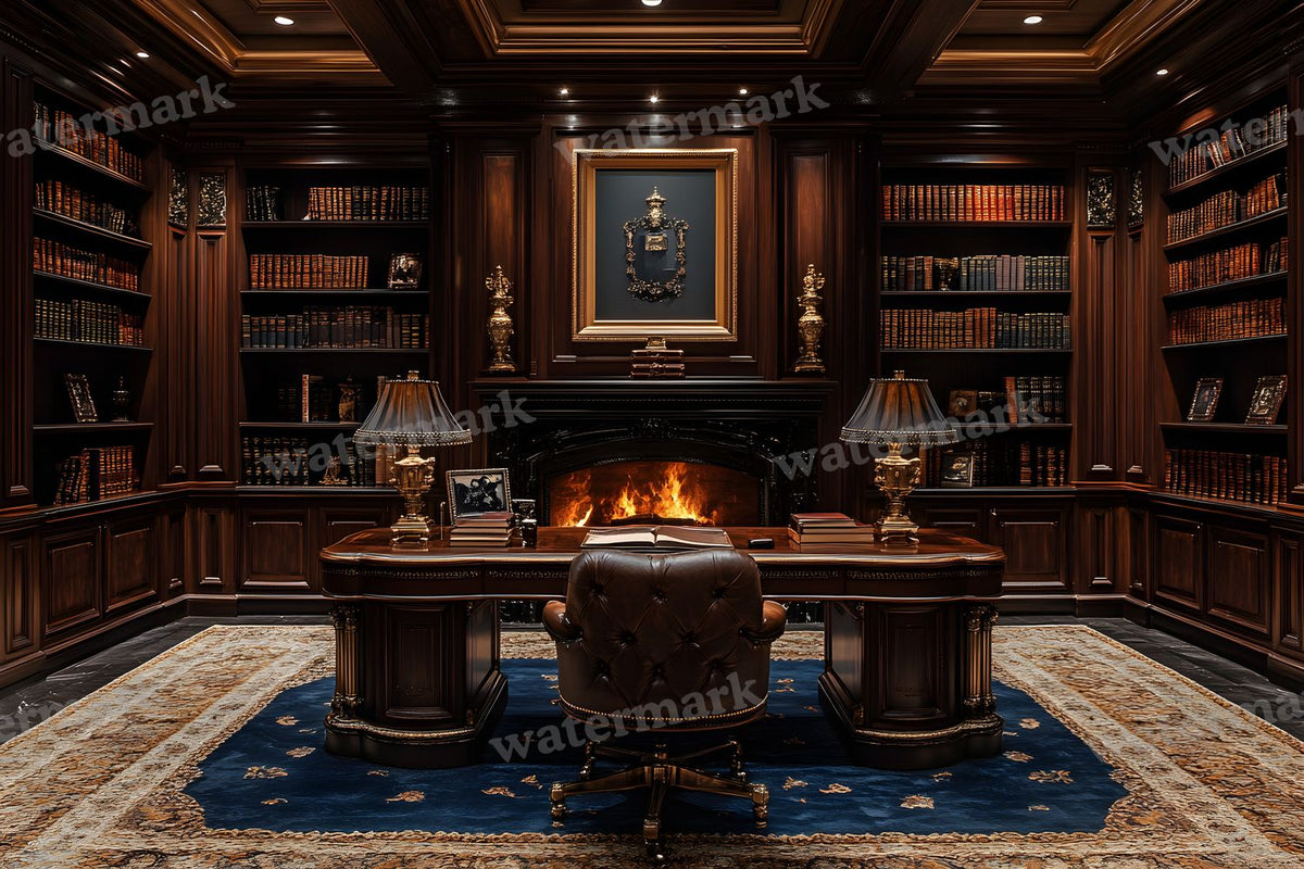 Royal Study Elegance digital photo backdrop for photo editing, preview 3
