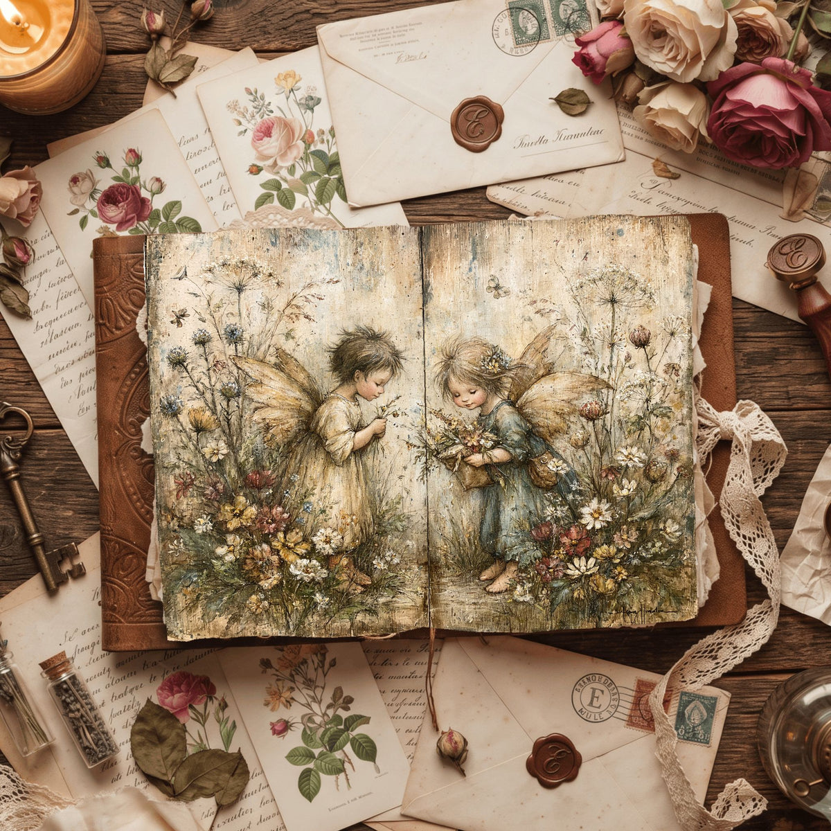 Rustic Angels & Wildflowers Journal Paper