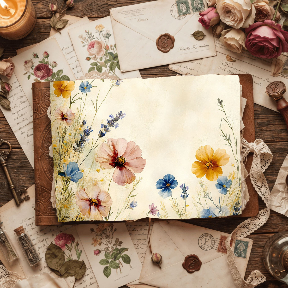 Spring Meadow Pastel Writing Paper
