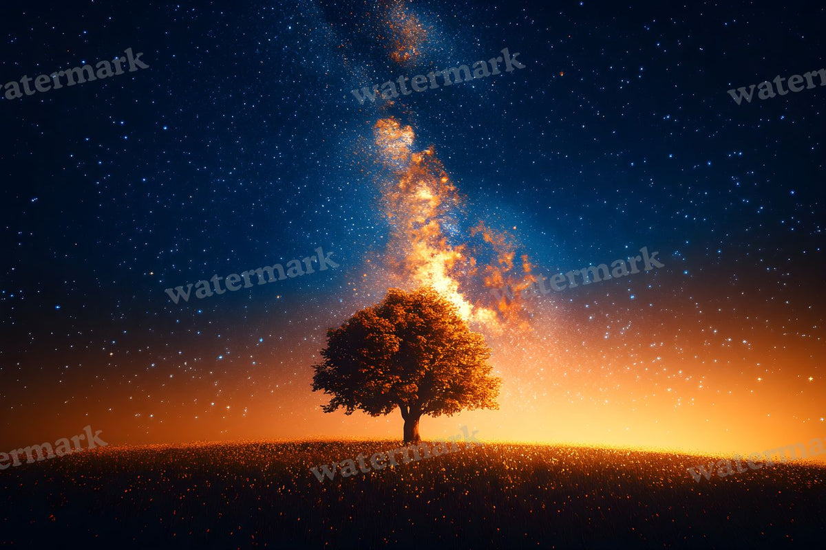 Starry Night Sky digital photo backdrop for photo editing, preview 3