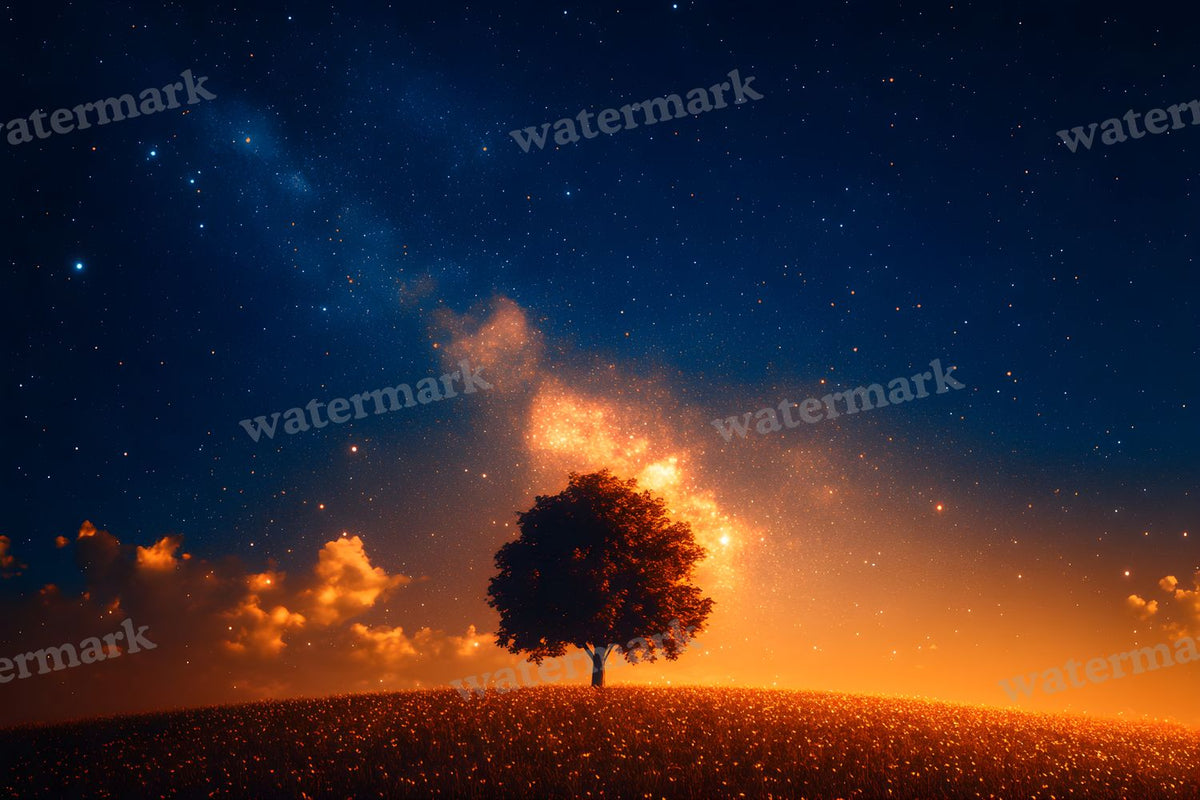 Starry Night Sky digital photo backdrop for photo editing, preview 3