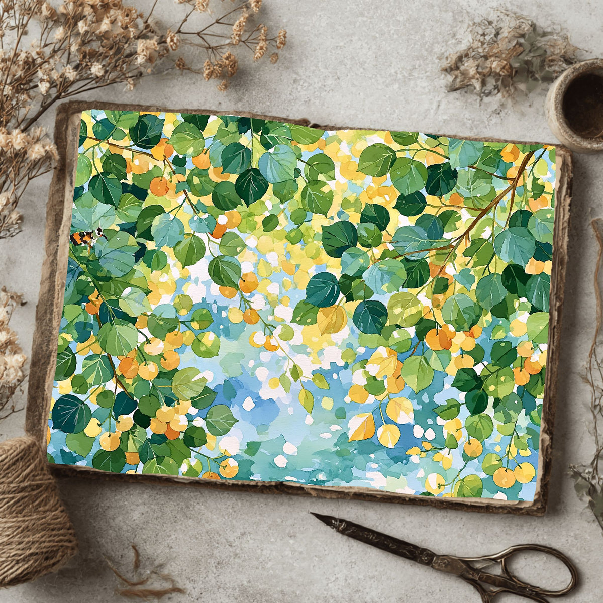 Sunlit Leaves Watercolor Texture