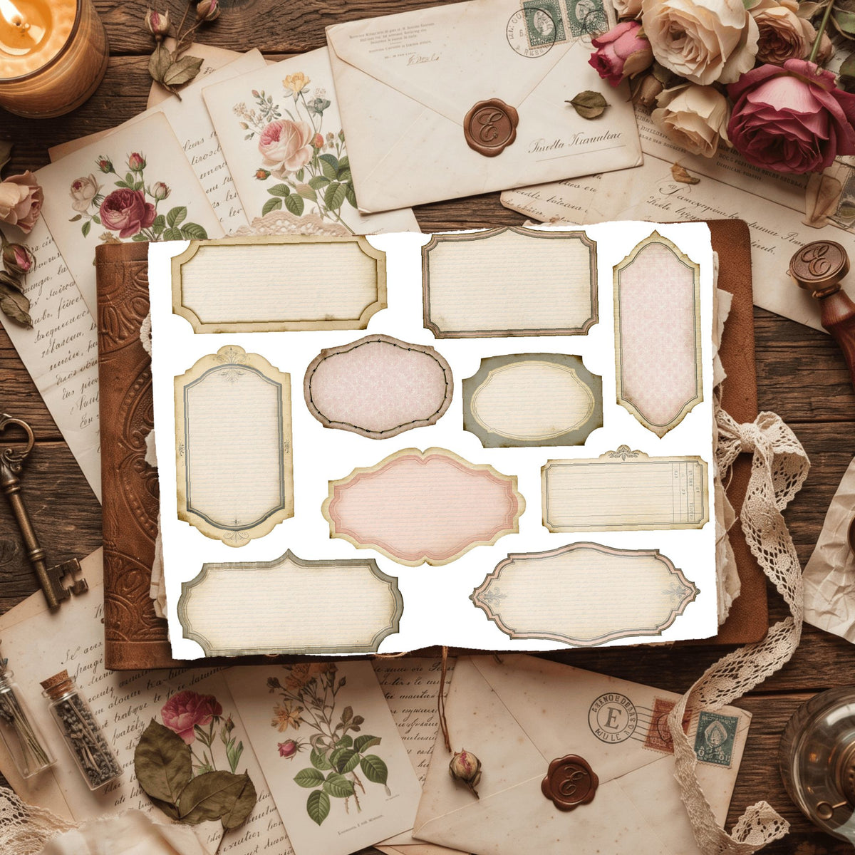 Vintage Blank Word Labels