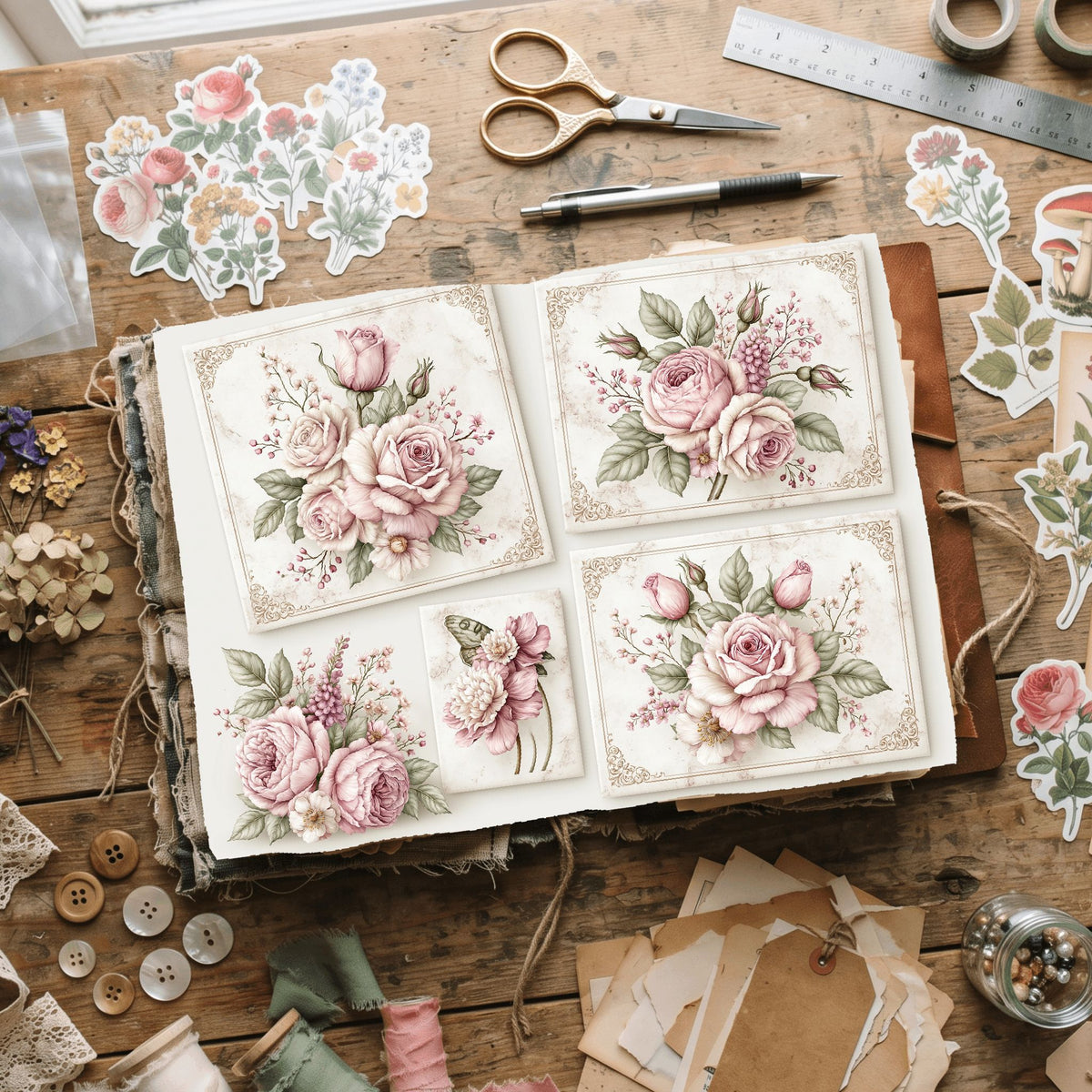 Vintage Botanical Floral Paper