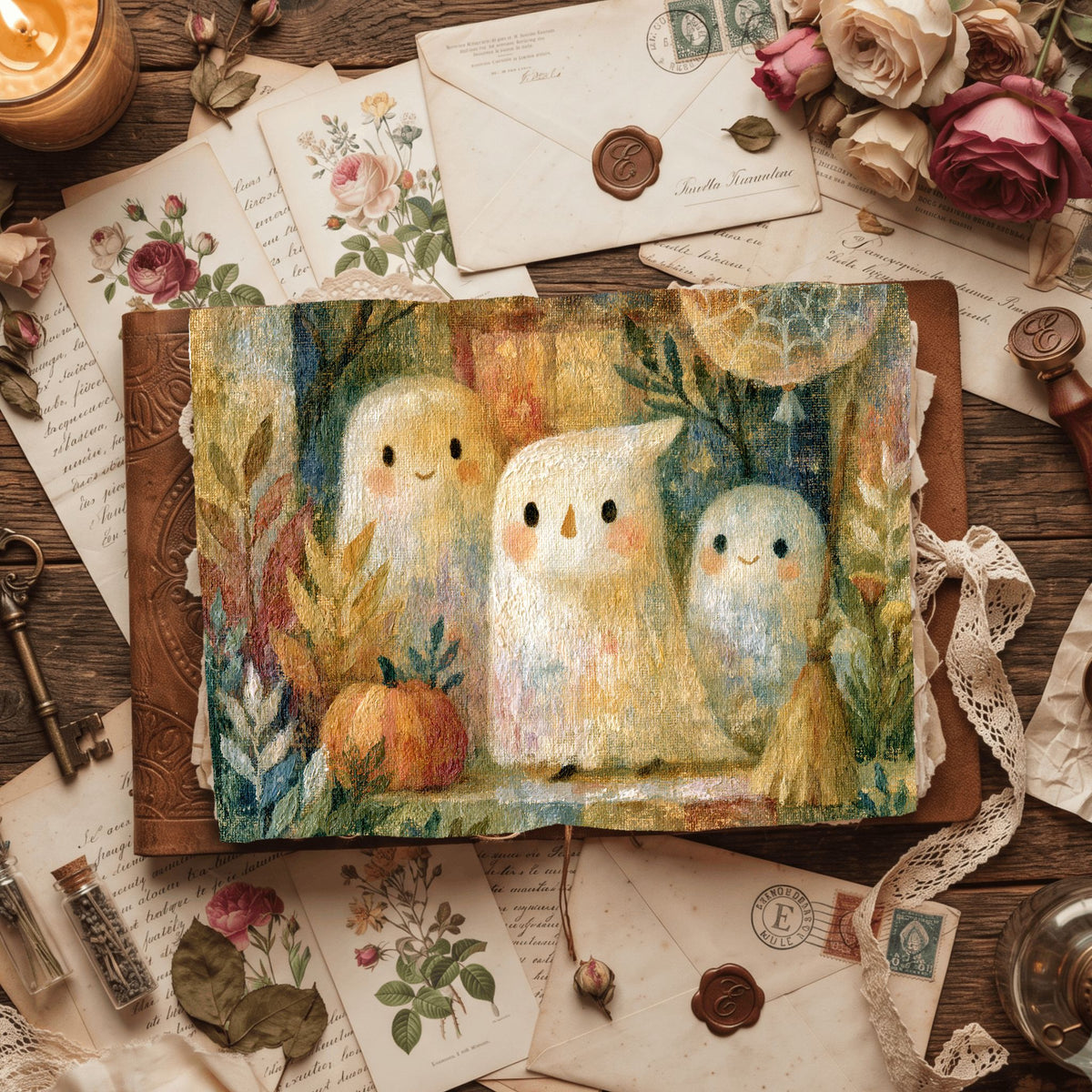 Vintage Halloween Oil Painting