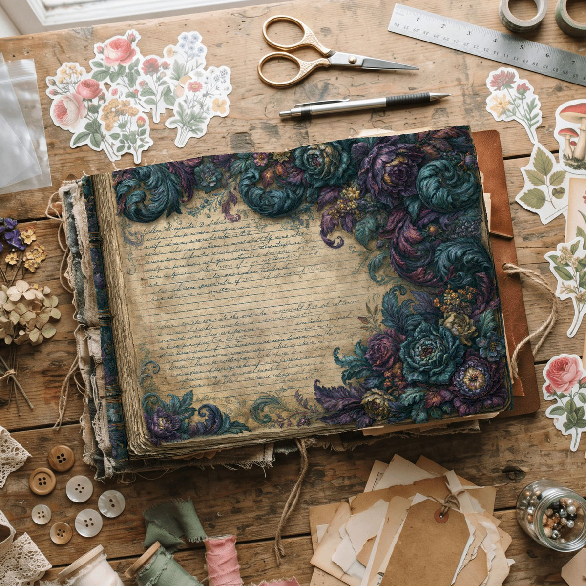 Vintage Parchment Notebook Paper