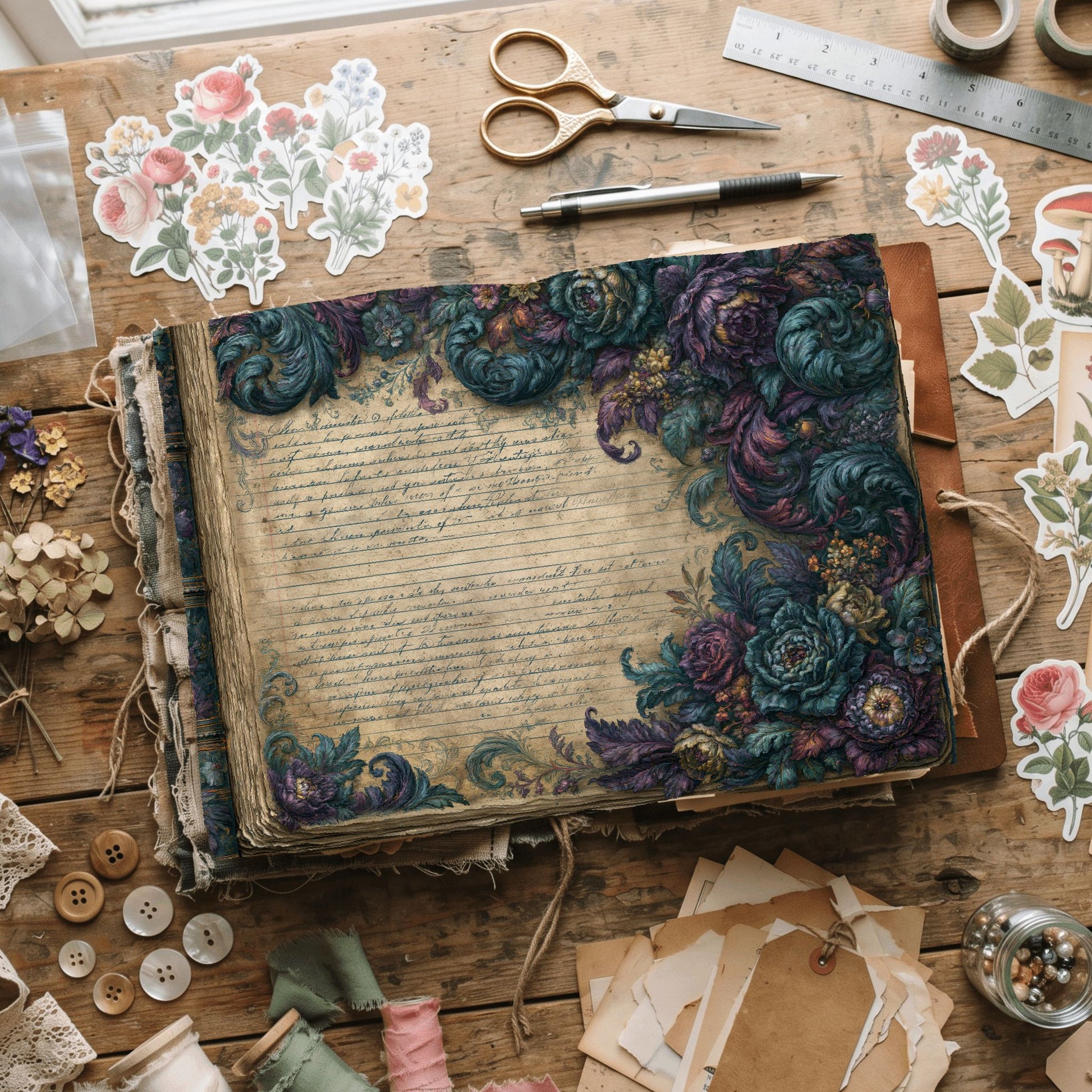 Vintage Parchment Notebook Paper