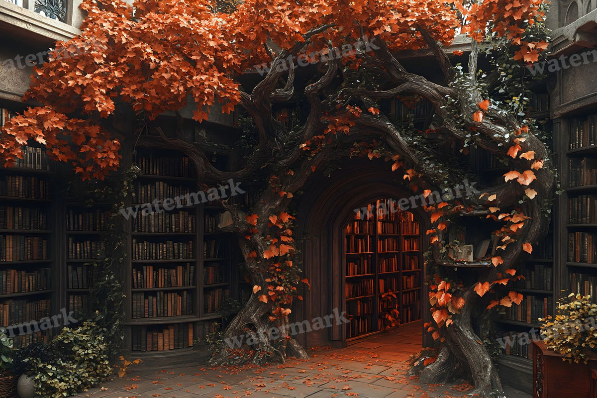 Whisper Library Forest digital photo backdrop for photo editing, preview 3