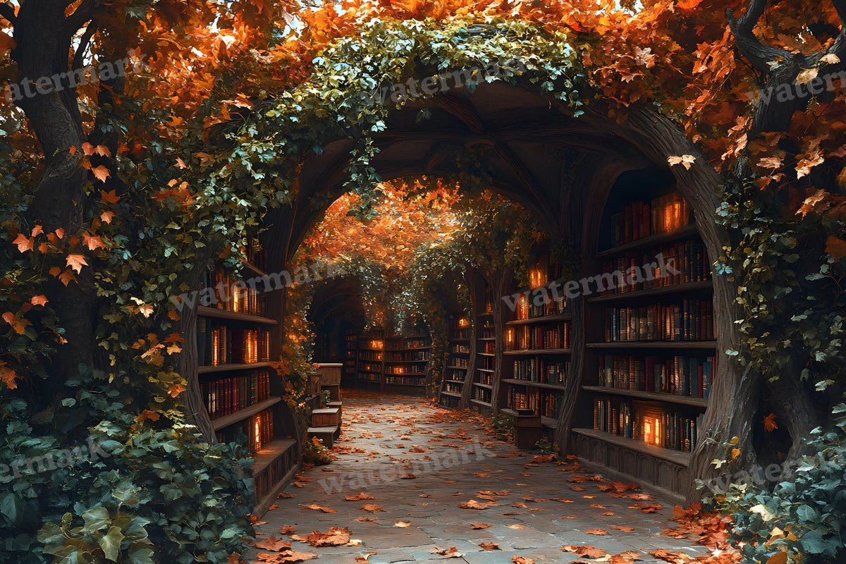 Whisper Library Forest digital photo backdrop for photo editing, preview 3