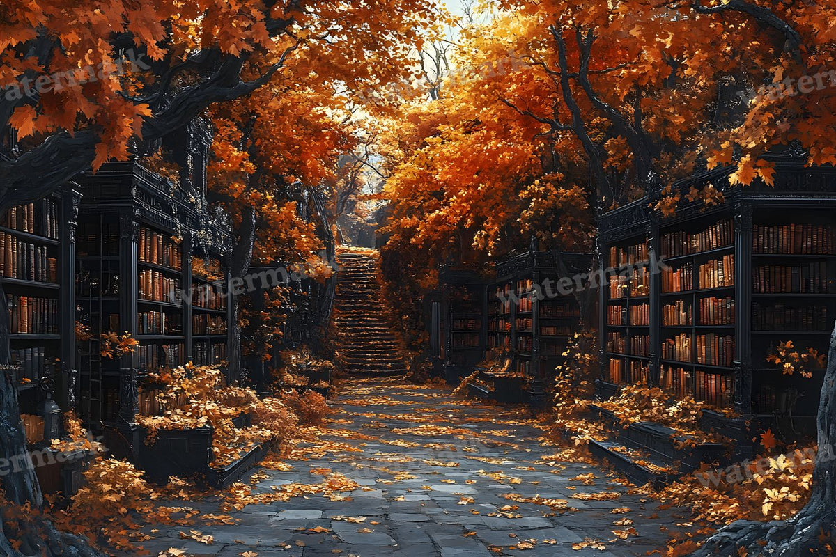 Whisper Library Forest digital photo backdrop for photo editing, preview 3