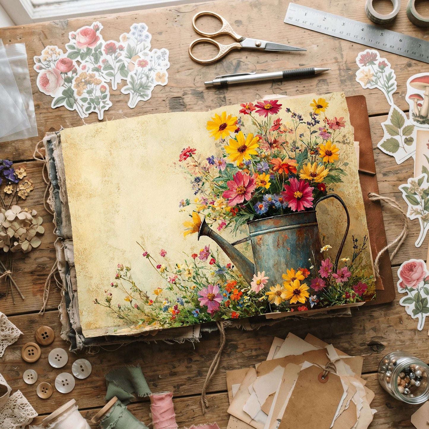 Wildflower Watering Can Paper