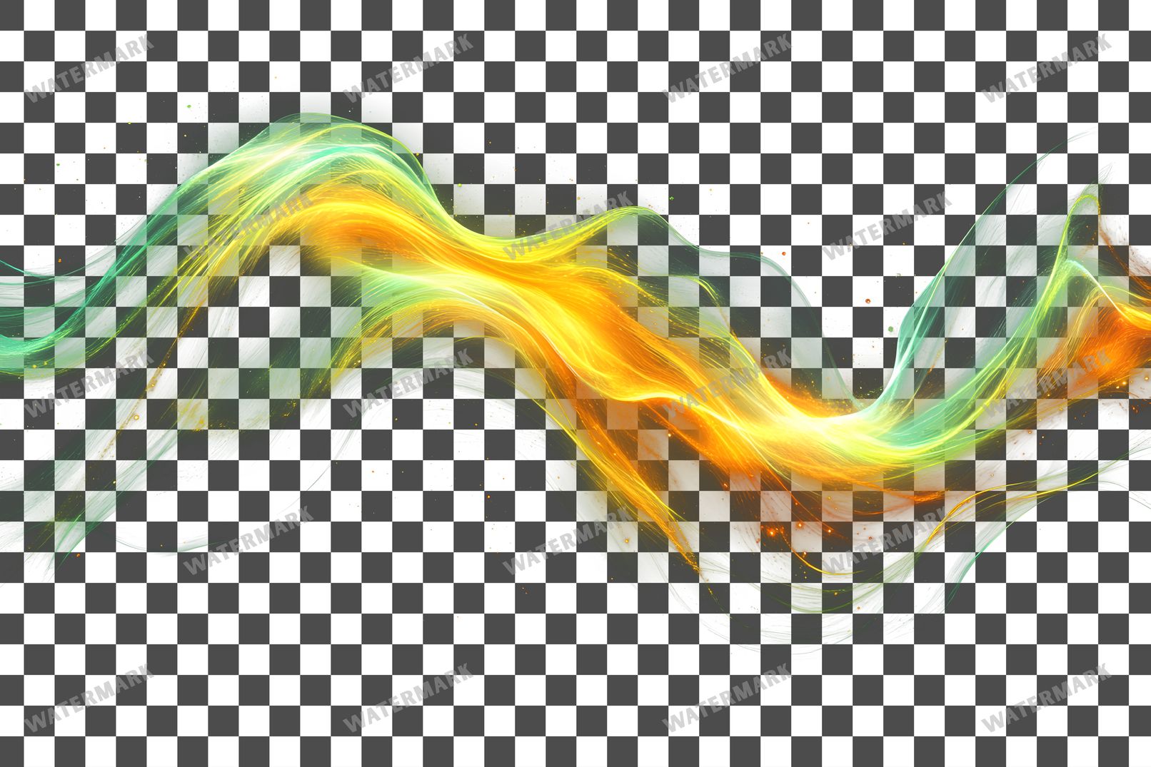 Abstract Green Light Streaks Dynamic Transparent Overlay Pngs