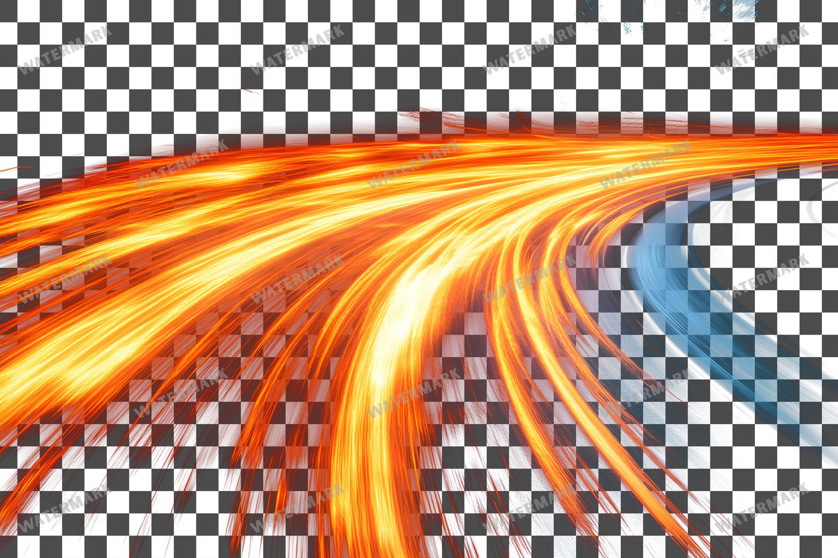 Abstract Orange Light Streaks Dynamic Transparent Overlay Pngs