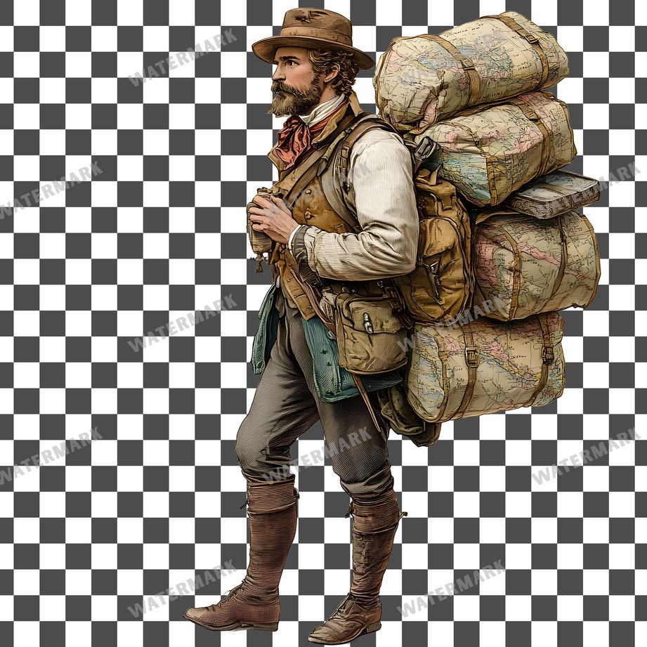 Adventurer Vintage Style Clipart Pngs