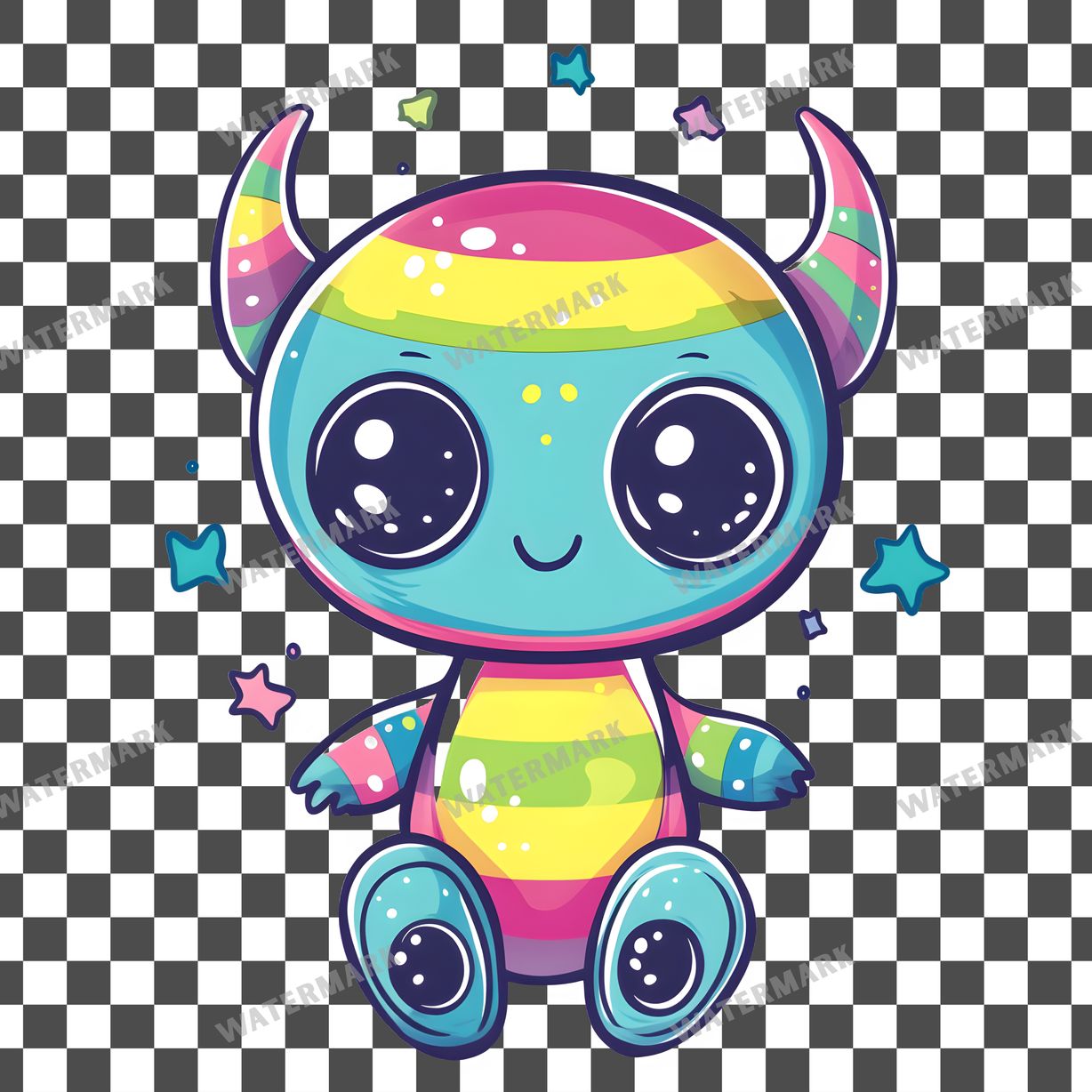 Alien Kawaii Style Clipart Pngs