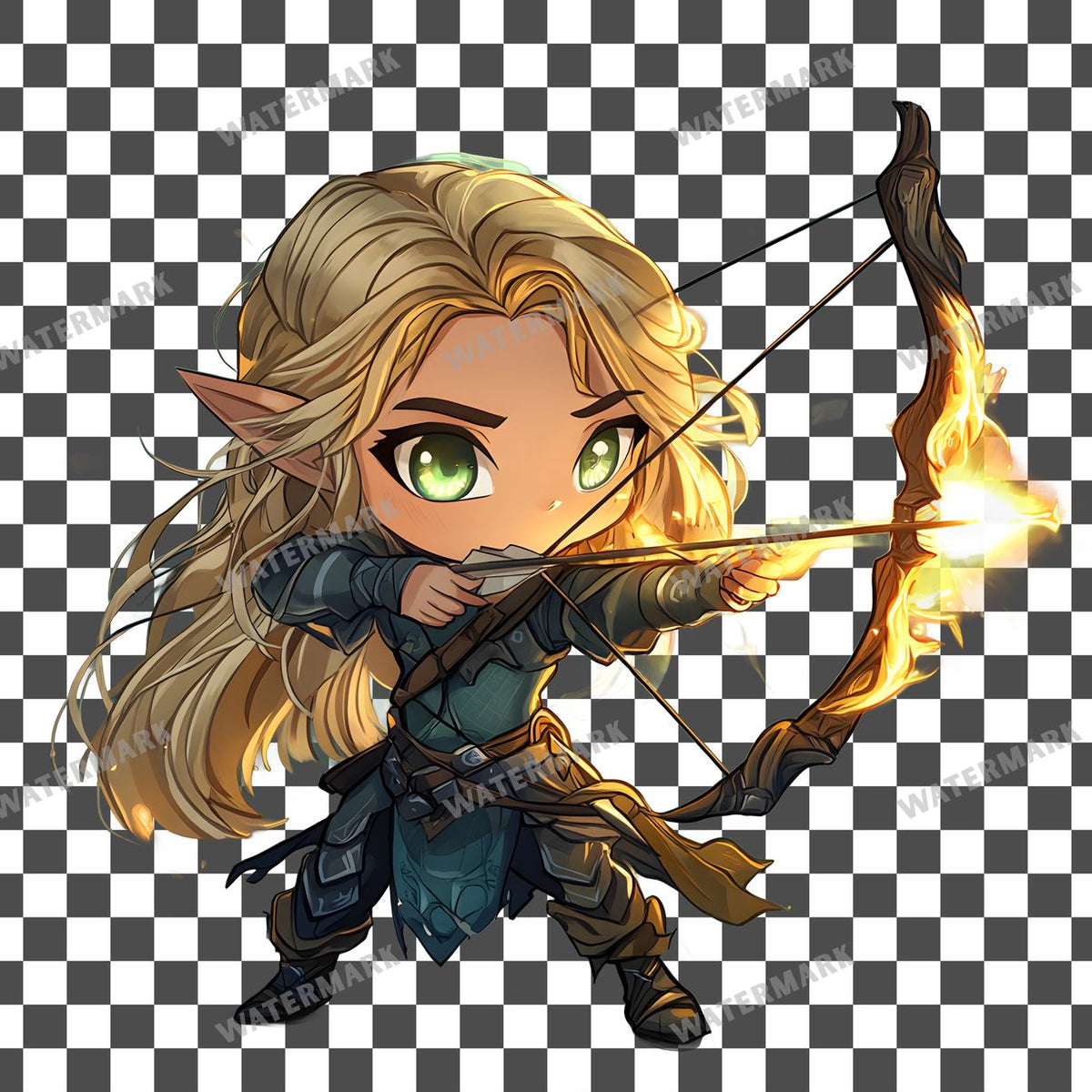 Archer Glowing Bow Clipart Pngs