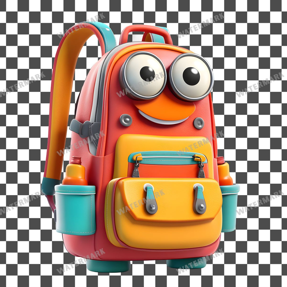 Backpack Spilling Supplies Clipart Pngs