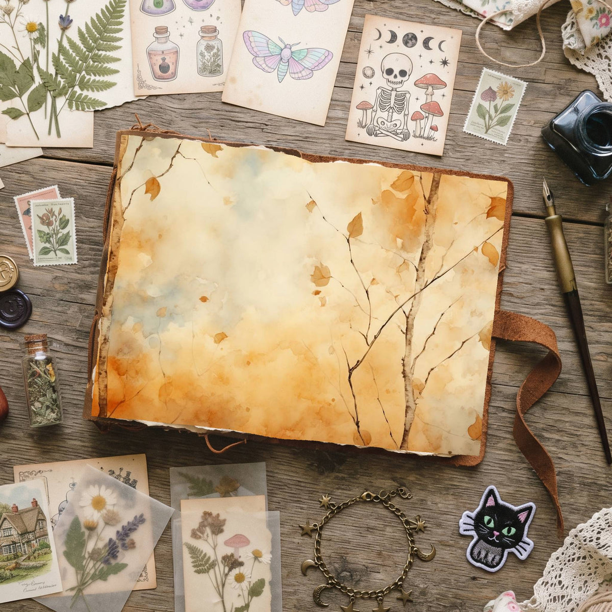 Birch Leaves Digital Papers