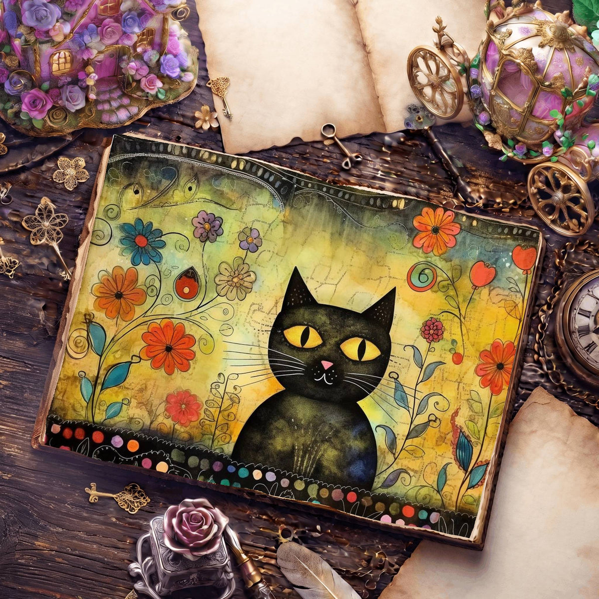 Black Cats Digital Papers