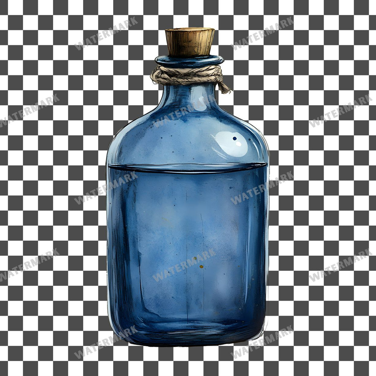 Blue Apothecary Vintage Style Clipart Pngs