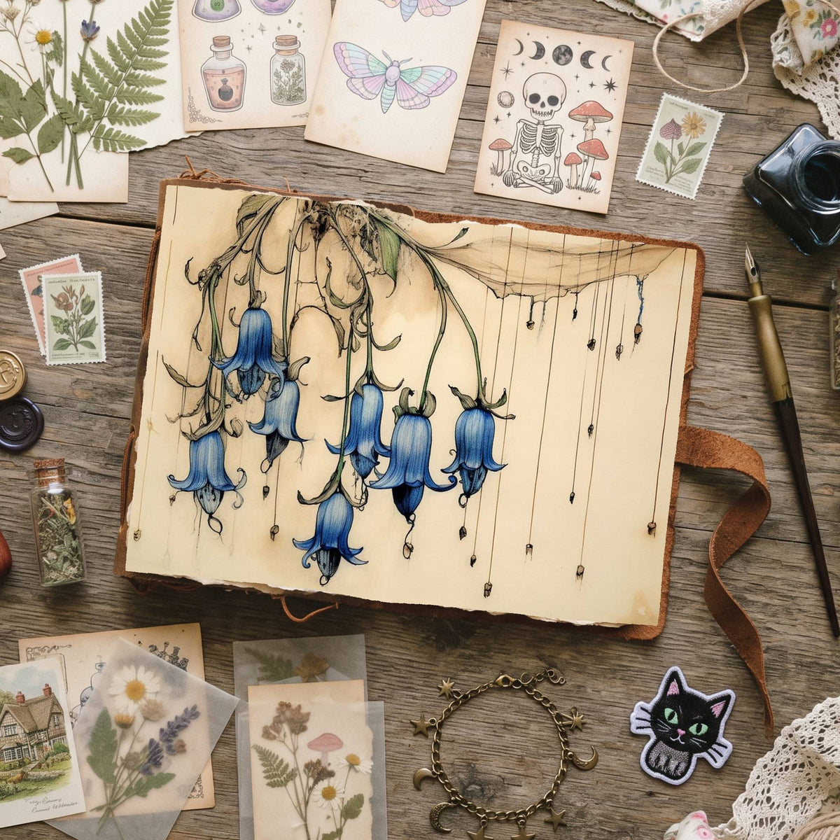 Blue Bell Flowers Digital Papers