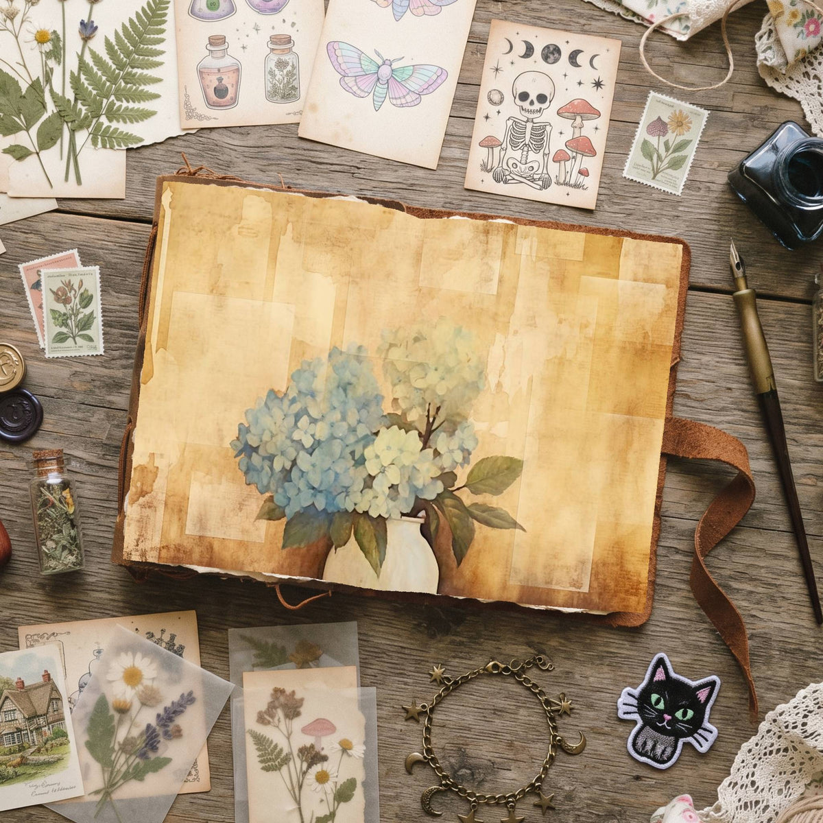 Blue Hydrangea Digital Papers