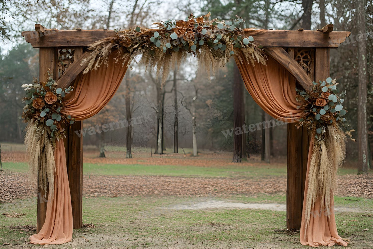 Boho Natural Wood Arch Backdrop Images