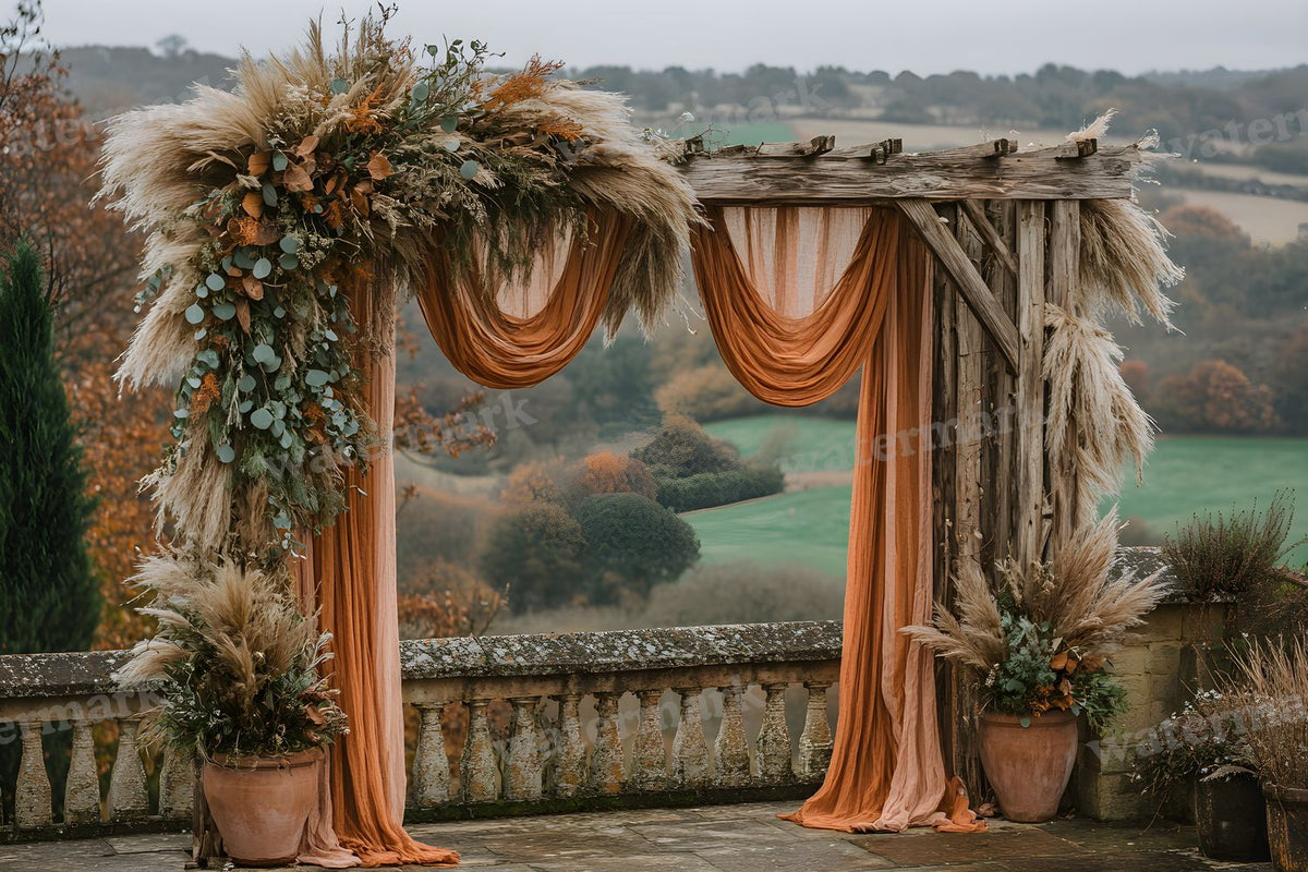 Boho Natural Wood Arch Backdrop Images