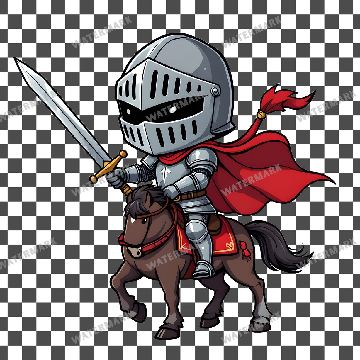 Brave Chibi Knight Clipart Pngs