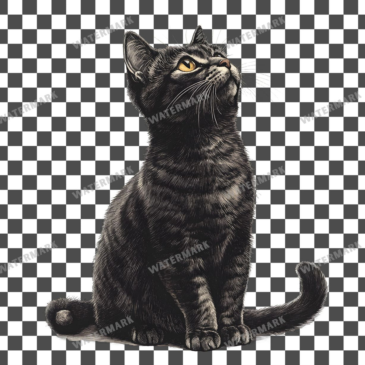 Cat Vintage Style Clipart Pngs