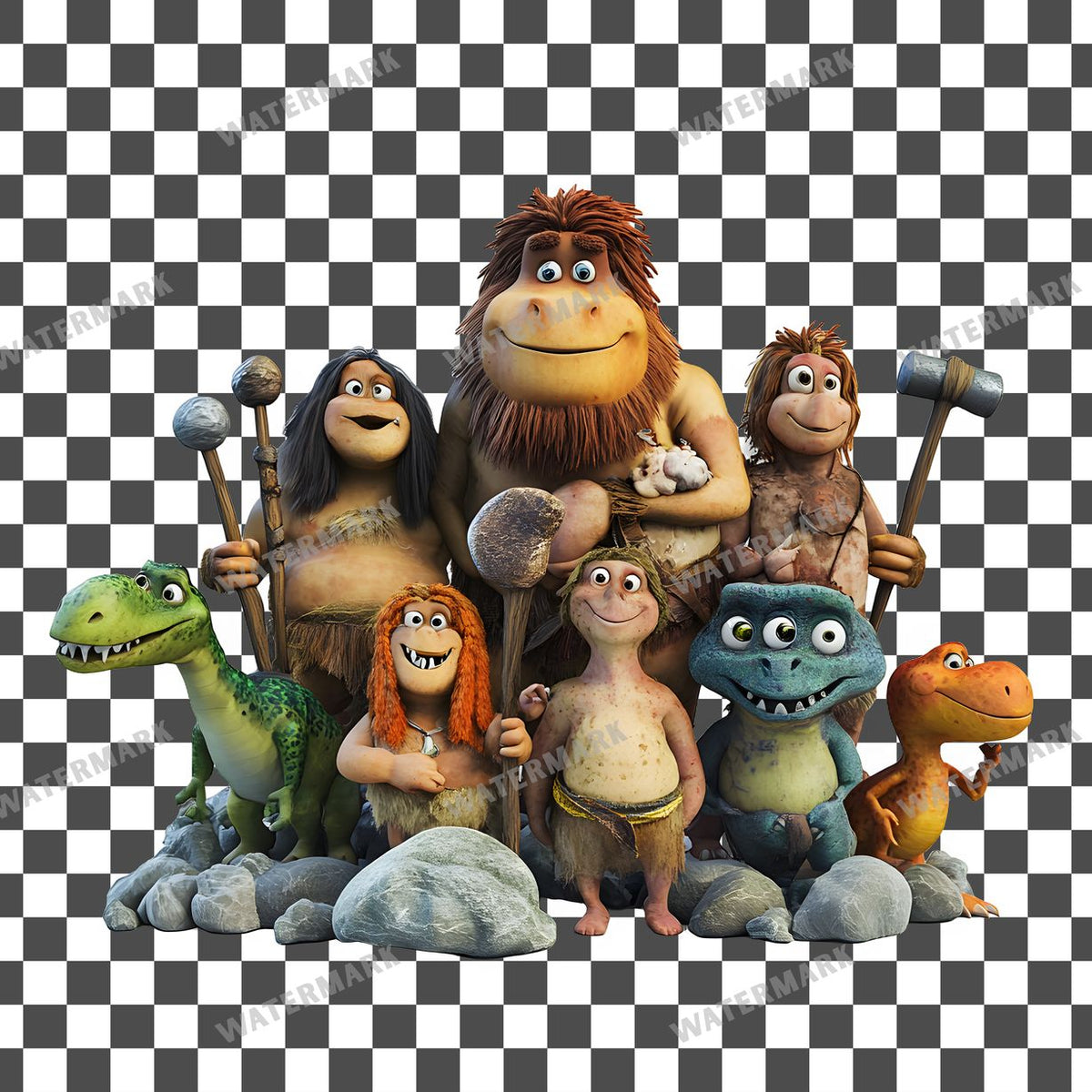 Caveman Characters Clipart Pngs