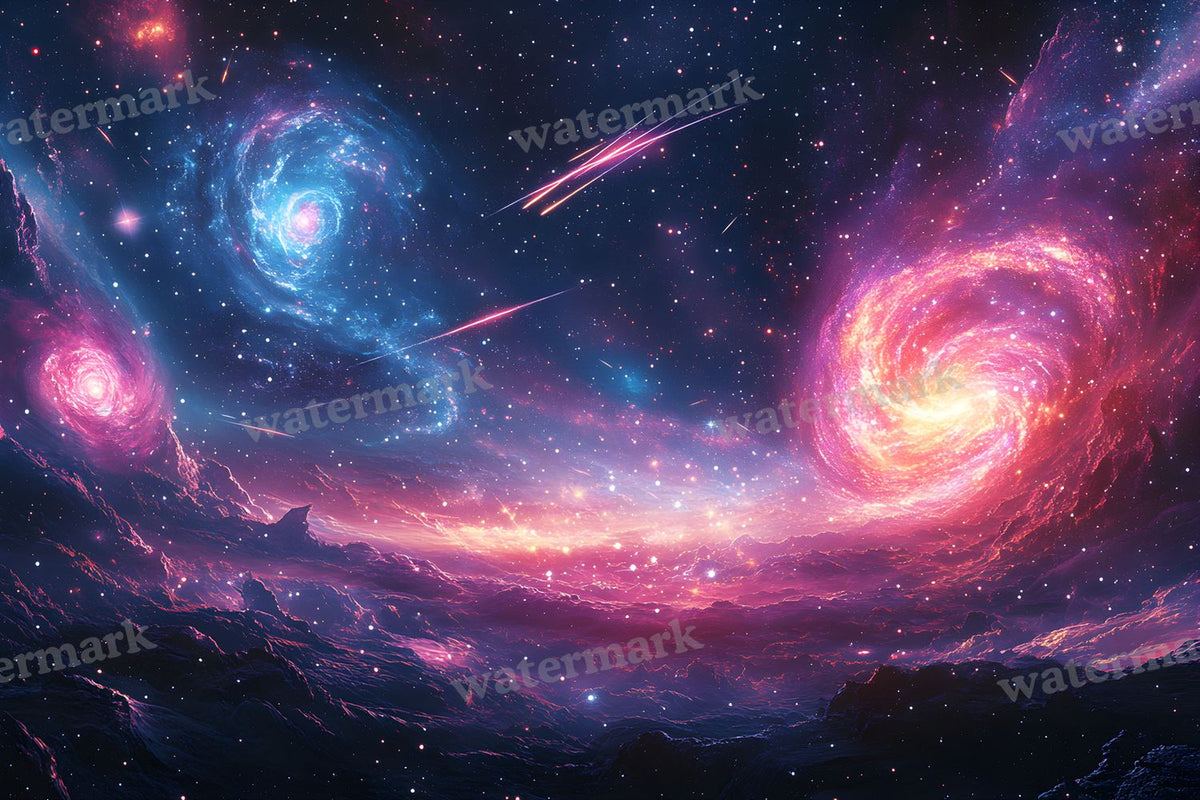Celestial Galaxy Glow digital photo backdrop for photo editing, preview 3