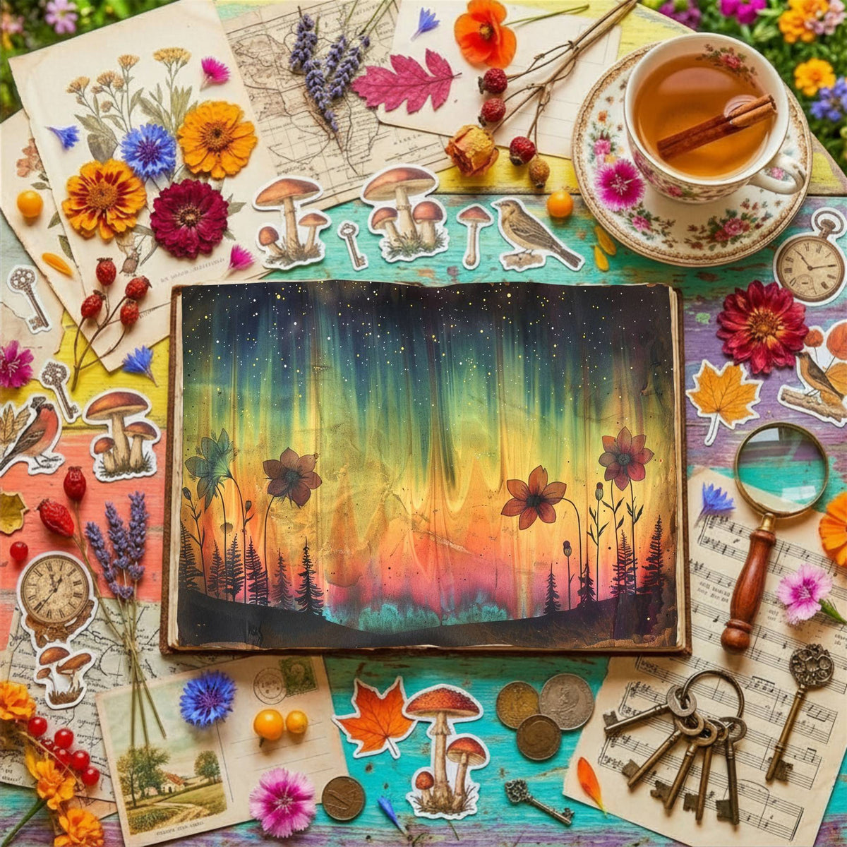 Celestial Wildflowers Digital Papers