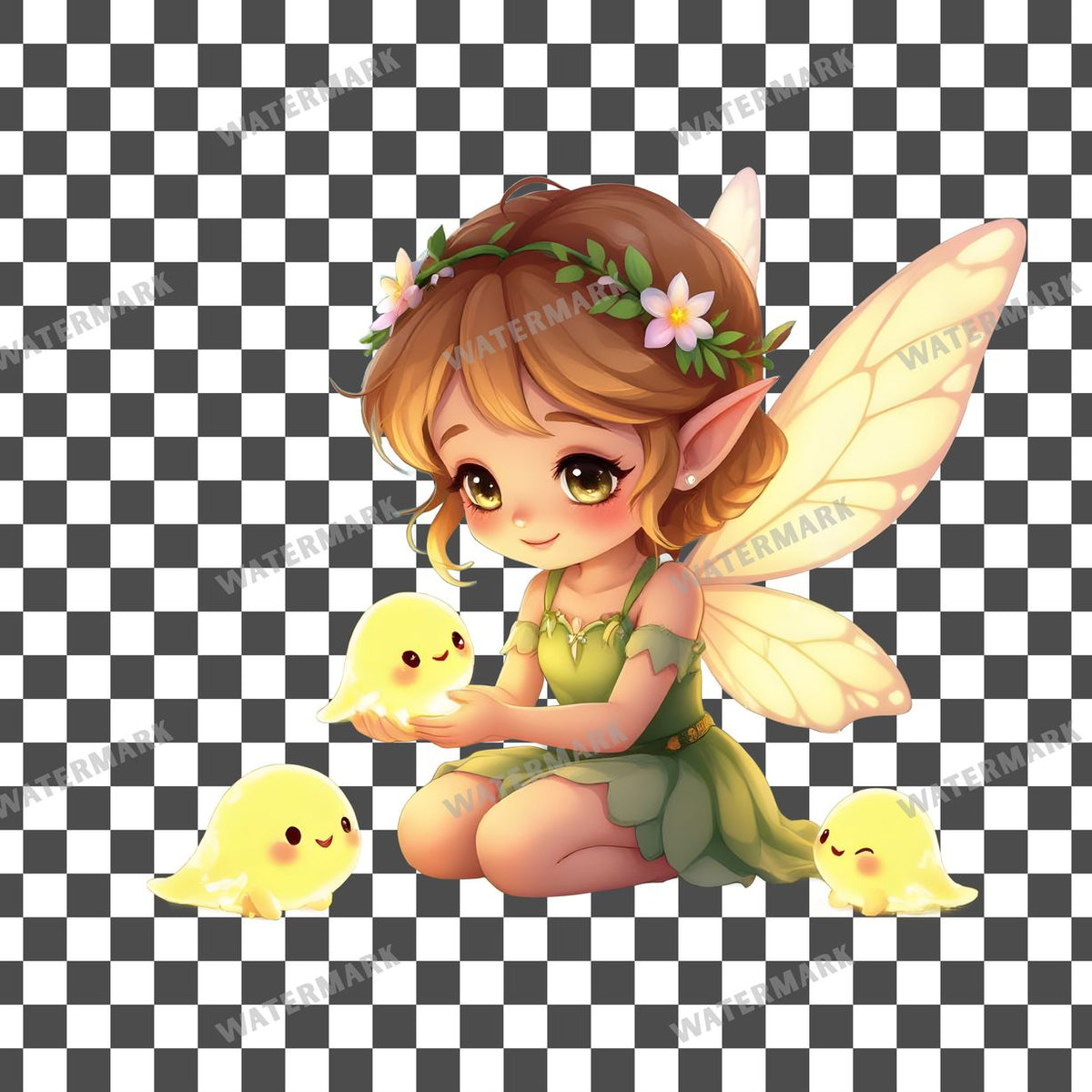 Chibi Fairy clipart PNG on a transparent background, design 4