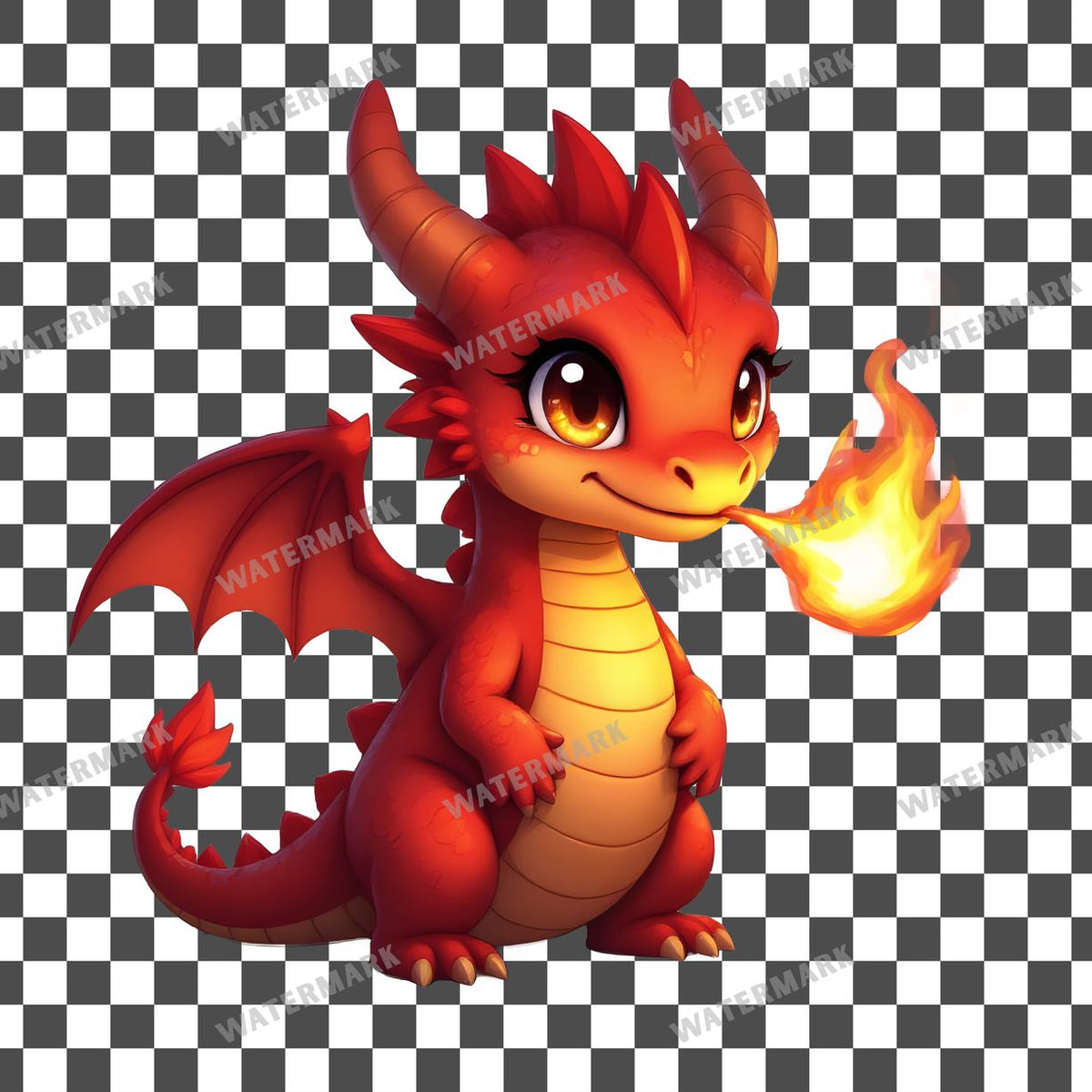 Chibi Fire Dragon Clipart Pngs