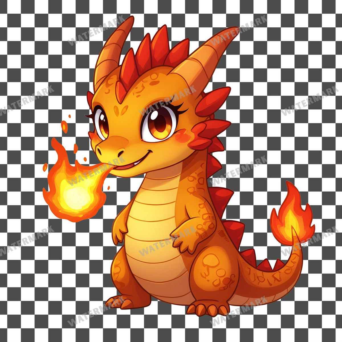 Chibi Magma Dragon Clipart Pngs