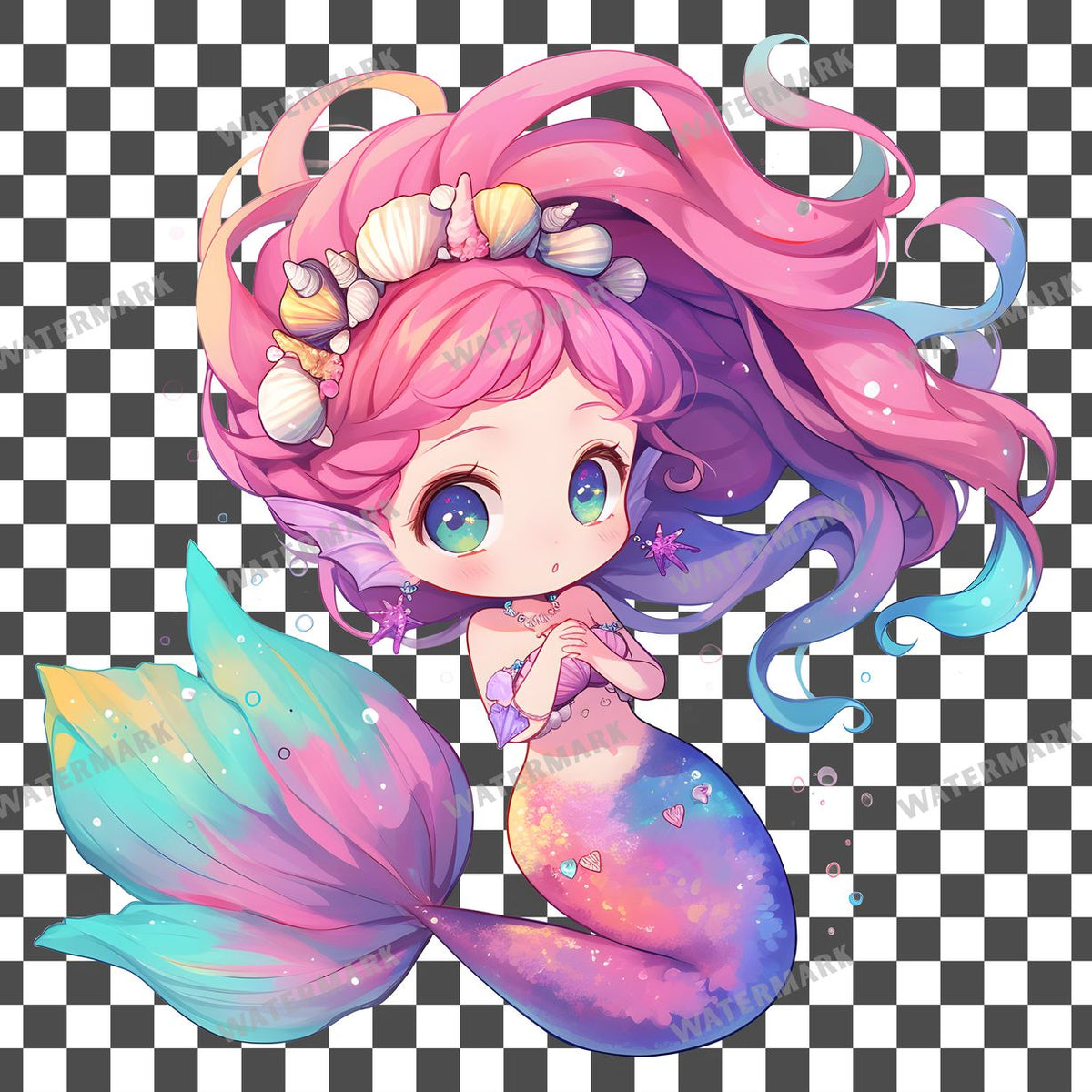 Chibi Mermaid Clipart Pngs