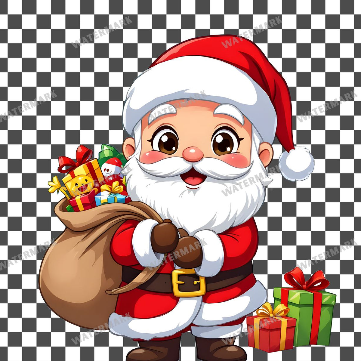 Chibi Santa Claus Clipart Pngs