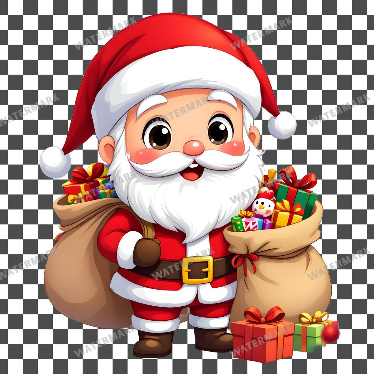 Chibi Santa Claus Clipart Pngs