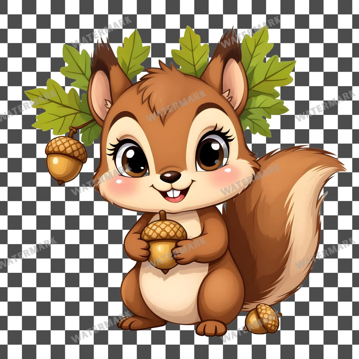 Chibi Squirrelacorns Clipart Pngs