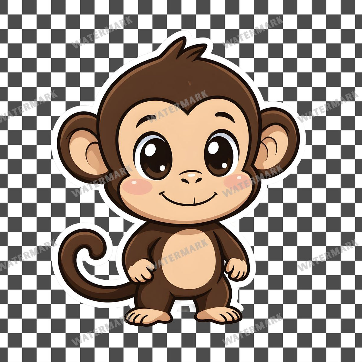 Chibi Style Monkey Clipart Pngs