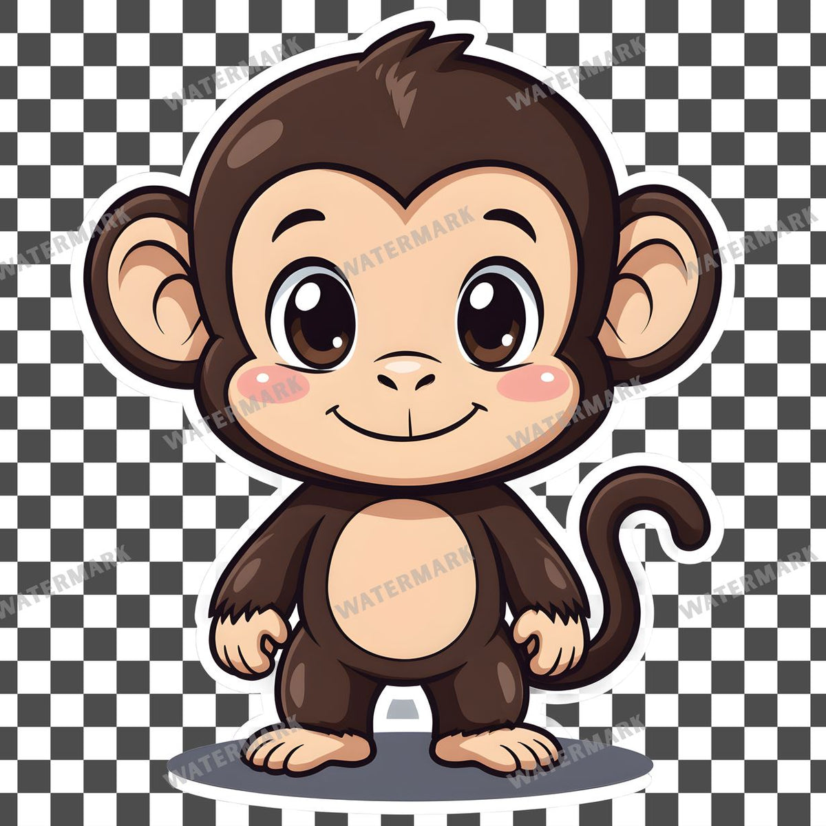 Chibi Style Monkey Clipart Pngs