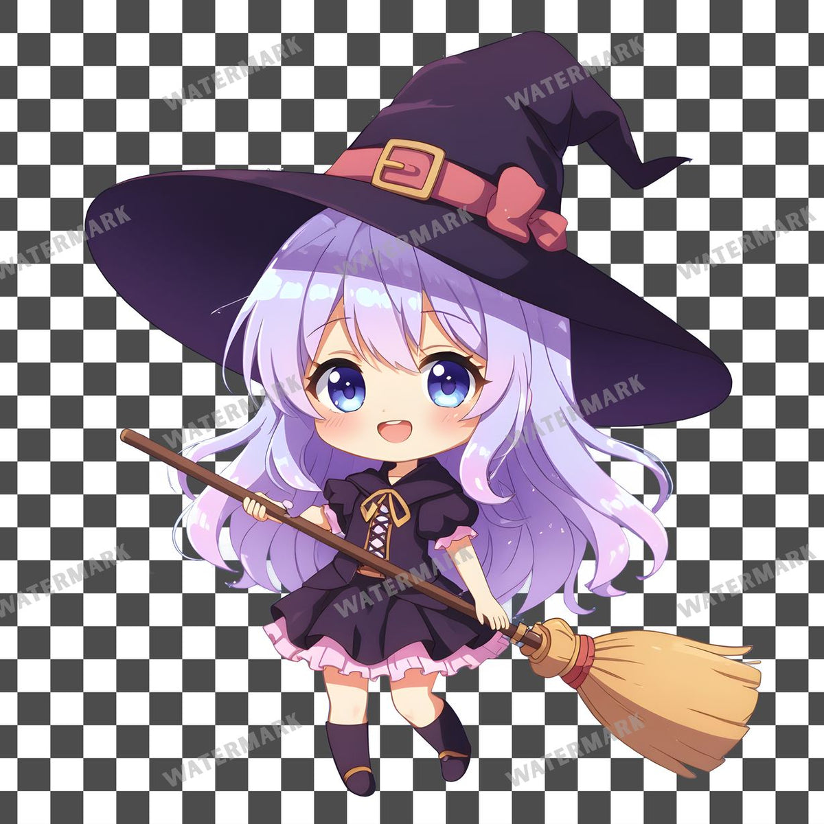 Chibi Witch Girl Clipart Pngs