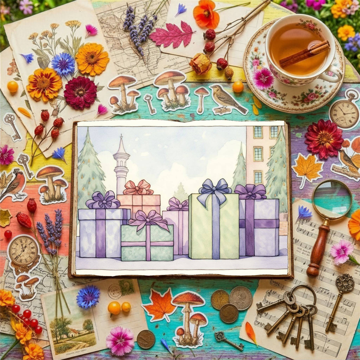 Christmas Gifts printable junk journal paper, page preview 4