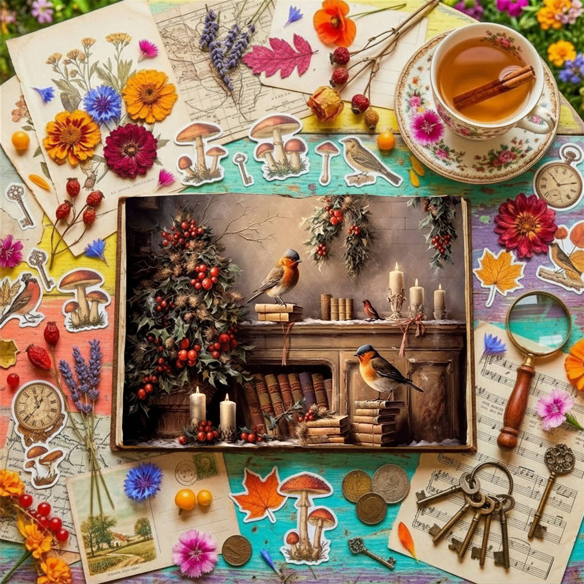 Christmas Robins Digital Papers