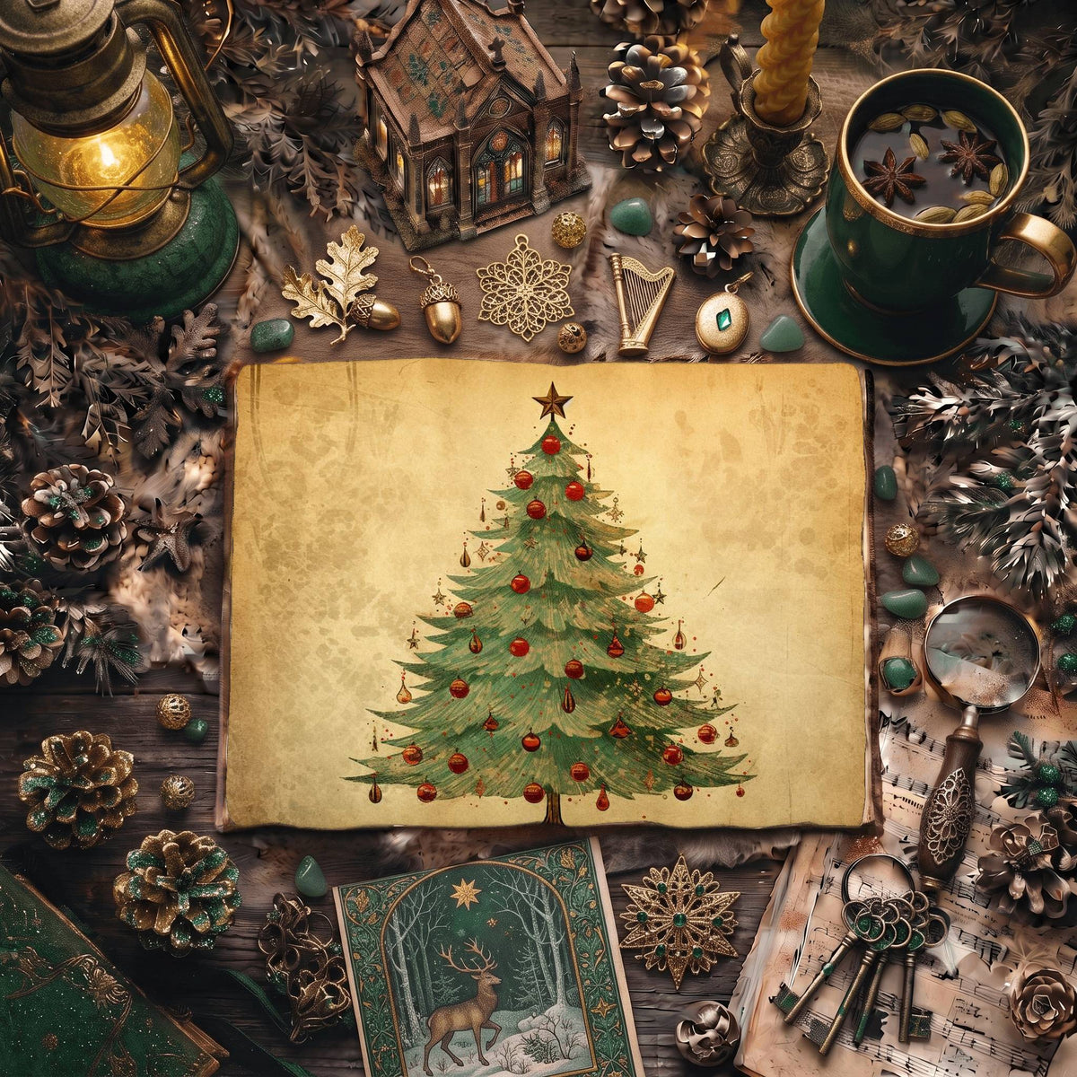Christmas Trees Digital Papers
