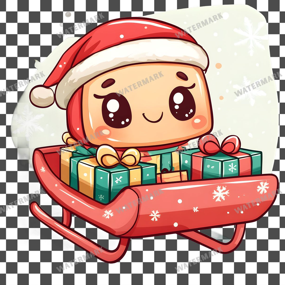 Christmas Kawaii Style Clipart Pngs